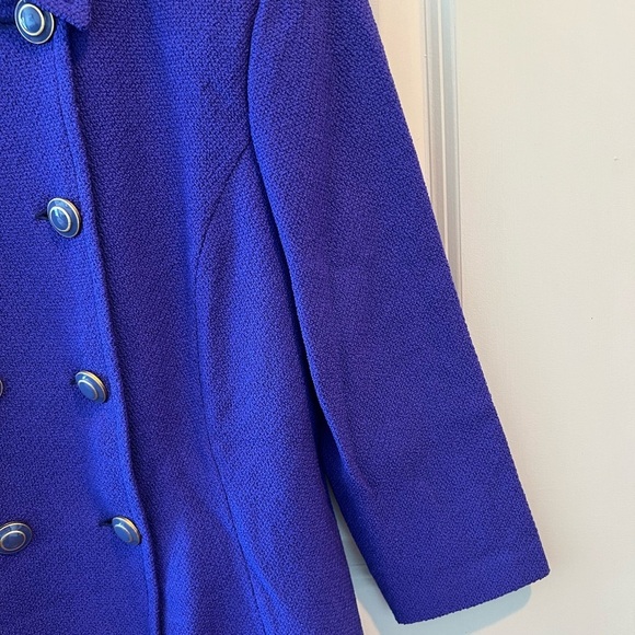 St. John Purple Peacoat Classic Wool Blend - Picture 5 of 10